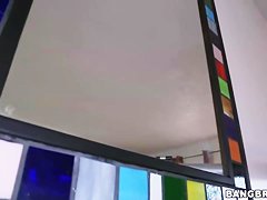 Doing some house cleaning work all naked