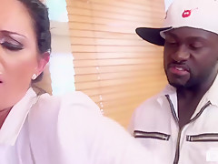 BUMS BUS - Busty German MILF secretary gets a taste of BBC at the office