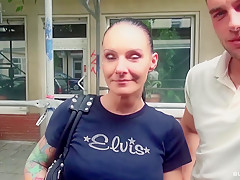 BUMS BUS - German MILF gets cum covered in naughty pickup and fuck in the bus