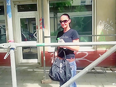 BUMS BUS - German MILF gets cum covered in naughty pickup and fuck in the bus