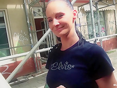 BUMS BUS - German MILF gets cum covered in naughty pickup and fuck in the bus