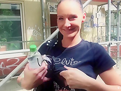 BUMS BUS - German MILF gets cum covered in naughty pickup and fuck in the bus