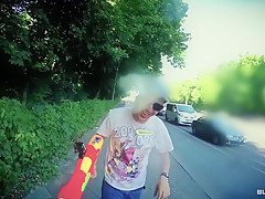 BUMS BUS - Slutty German exhibitionist enjoys hardcore van fuck and cum in mouth