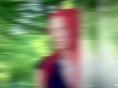 BUMS BUS - Slutty German exhibitionist enjoys hardcore van fuck and cum in mouth