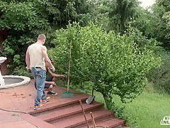 KINKY INLAWS - Seductive Russian redhead stepmother Eva Berger fucks stepson by the pool