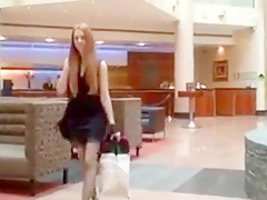 English amateur redhead at airport hotel