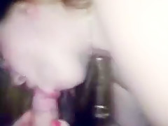 My busty blond fuckfriend give sloppy blowjob to my friend