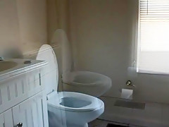 Skinny milf on toilet 1