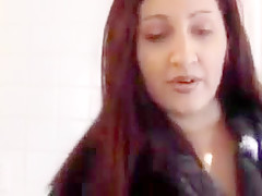 Chubby hairy masturbating in the kitchen