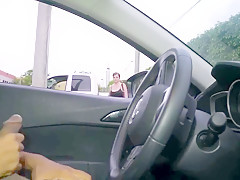 Unfamiliar woman helps to masturbate dick