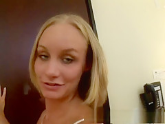 Horny pornstar Leah Wilde in amazing blowjob, blonde porn clip