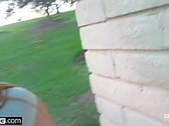 Alyssa Cole sucks cock in the park