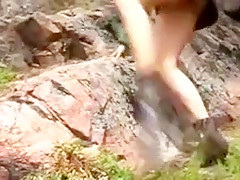 Cute russian babe krista masturbates outdoor