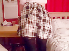 college girl shows her ass and masturbates