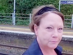 Tiny tit milf suzy platform walk and toying