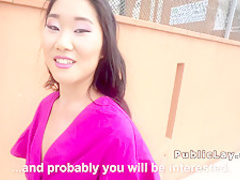 Small tits Asian bangs stranger in public