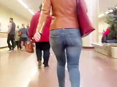 two russian asses in metro