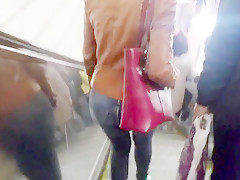 two russian asses in metro