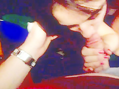 Exposed strips and sucks boyfriends dick