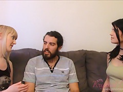 Krystal Orchid with friend asks man to cum on their hands
