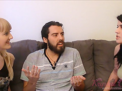 Krystal Orchid with friend asks man to cum on their hands