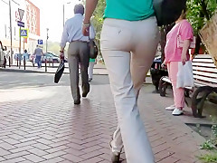 Russian ass in white pants