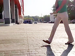 Russian ass in white pants