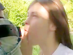 Latvian college girl gets fucked outside