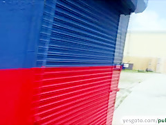 Slutty babe Jade Amber fucks a hard cock in public