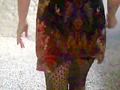 Slutty Milf flashing in a public place