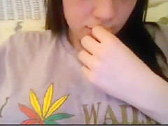 Beautiful brunette teen living the good life