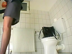 Bathroom candle in ass