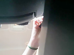 Hot college girl having orgasm alone in her car