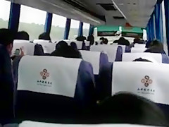 girl fingers on bus journey