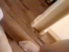 Tiny dutch brunette gangbang