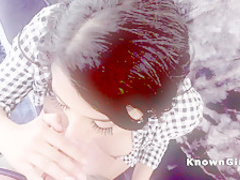 Bouncing big tits girlfriend fucking