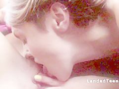 Russian schoolgirls having threesome