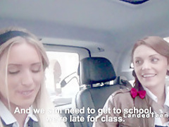 Russian schoolgirls having threesome