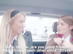 Russian schoolgirls having threesome