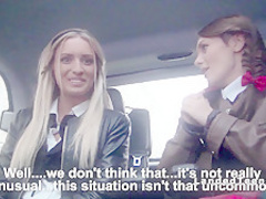 Russian schoolgirls having threesome