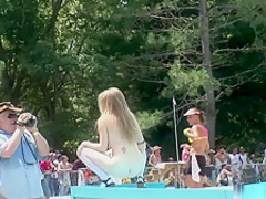Exotic pornstar in incredible blonde, striptease sex scene