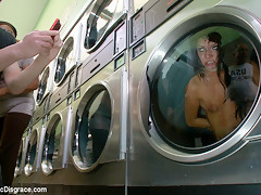 Filthy Whore Fucked At The Laundromat - PublicDisgrace