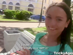 Tricky Agent - Nataly Gold - Young brunette looks great in the sunlight!