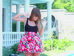 Sweet playful next door girl stripping for you