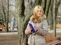 Reading a book makes the girl horny