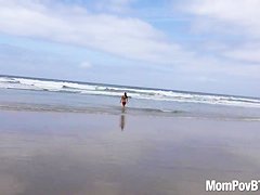 Fitness pro does nude yoga on beach