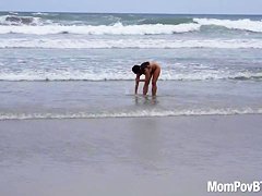 Fitness pro does nude yoga on beach