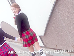 Russian schoolgirls banging in public