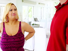 Beautiful busty bbw blonde agent gets some