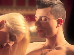 Exotic pornstar Violette Pink in fabulous blonde, small tits porn clip